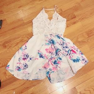 lulu's mock lf floral romper